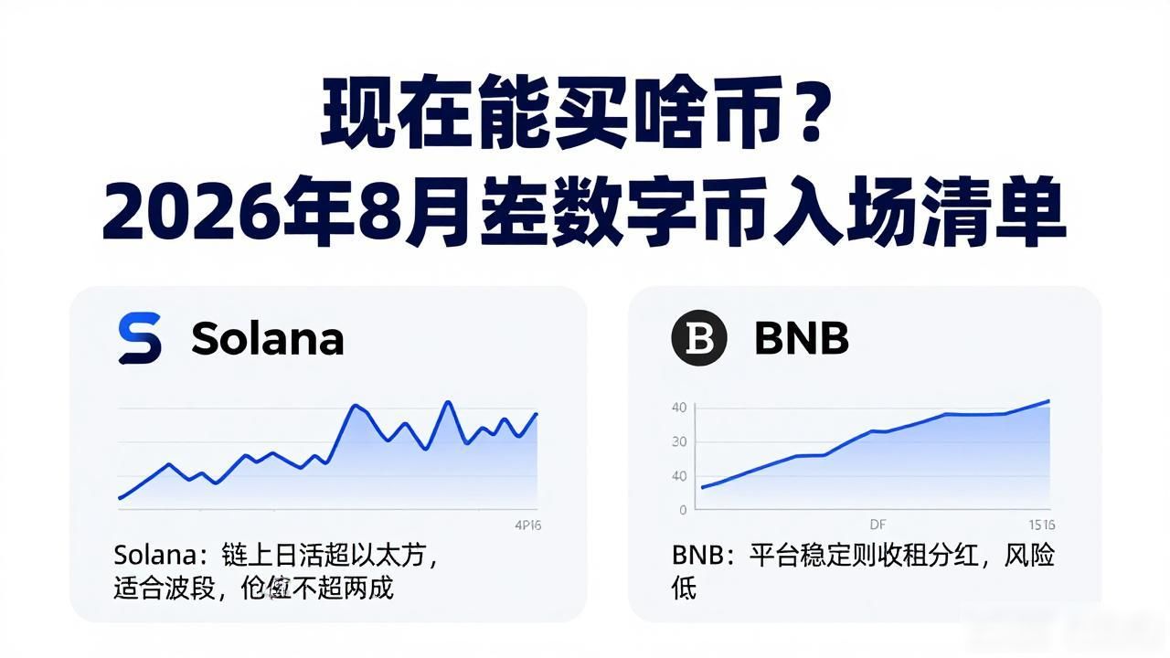 现在能买啥币？2026年8月主流数字货币入场清单