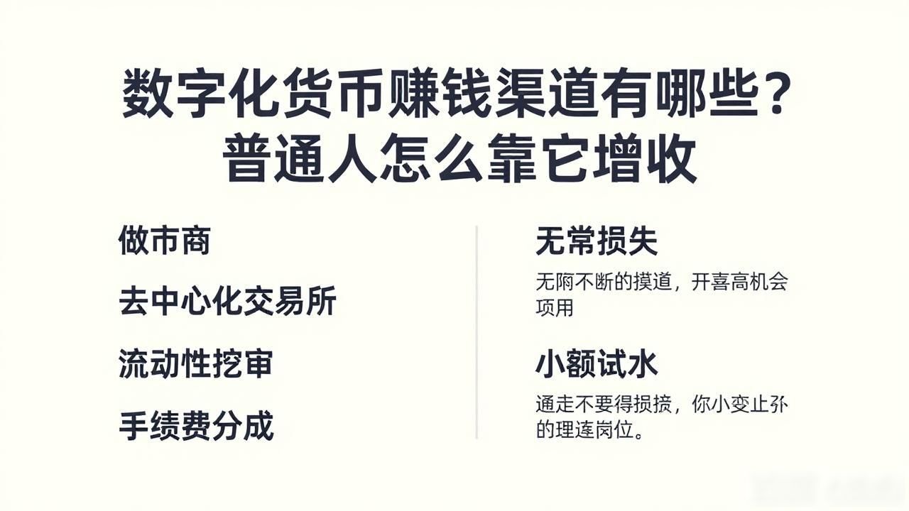 数字化货币赚钱渠道有哪些？普通人怎么靠它增收