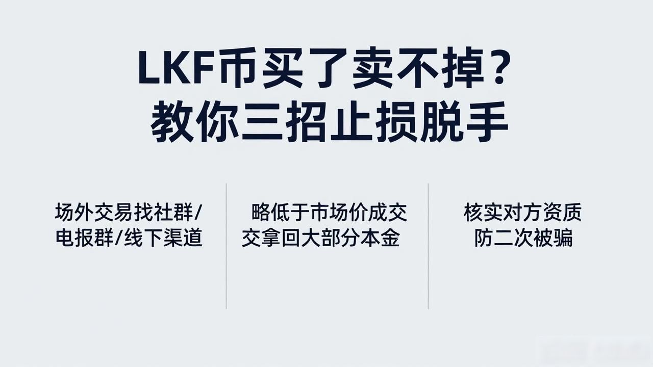 LKF币买了卖不掉？教你三招止损脱手