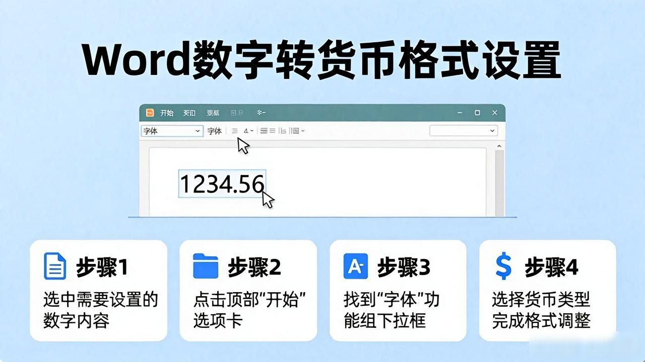 Word数字变货币格式，手把手教你设置