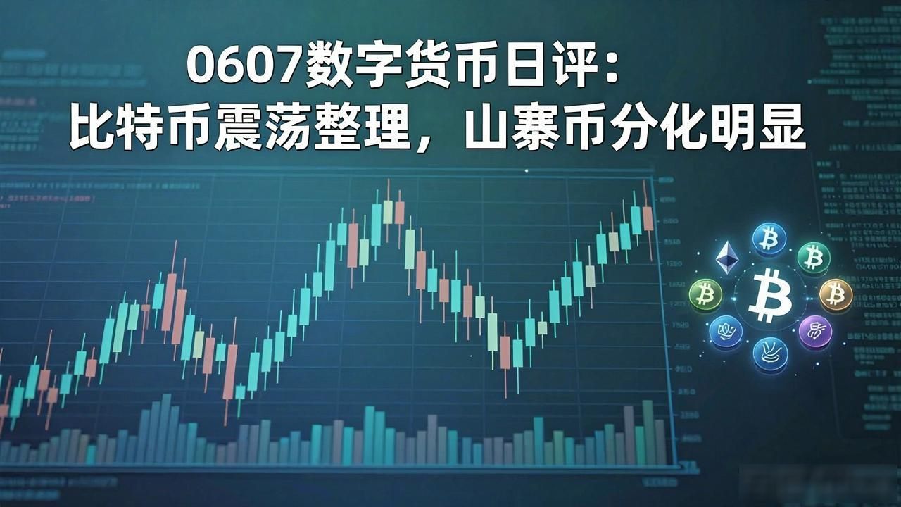 0607数字货币日评：比特币震荡整理，山寨币分化明显
