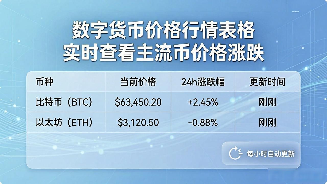 数字货币价格行情表格 实时查看主流币价格涨跌